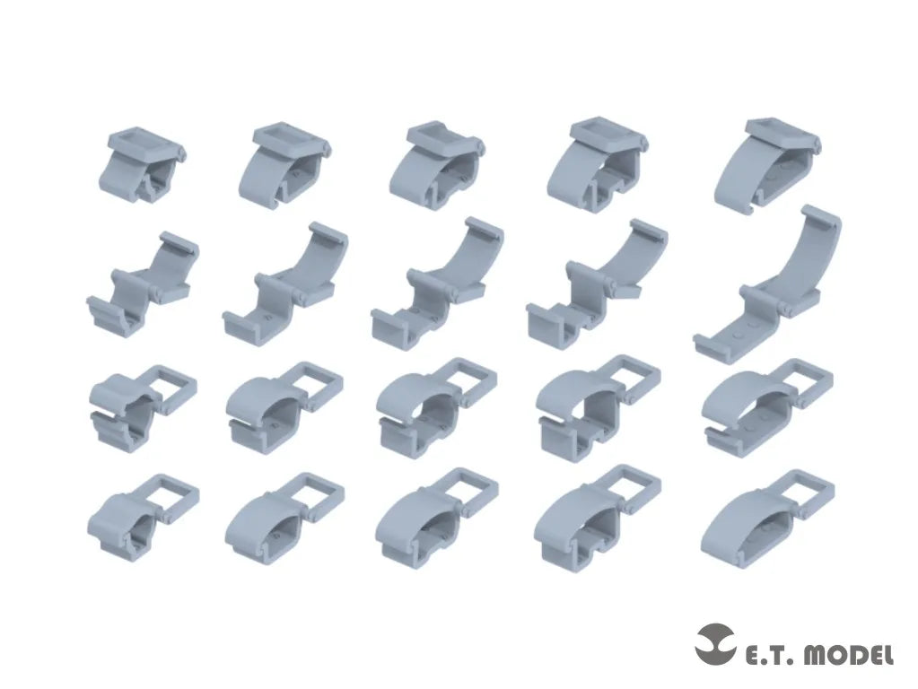 Gray plastic cable clips grid for WWII German vehicles 1/35 clamps