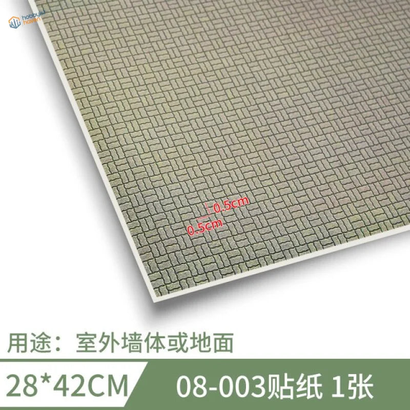 280x420mm adhesive floor sticker with greenish-gray herringbone pattern