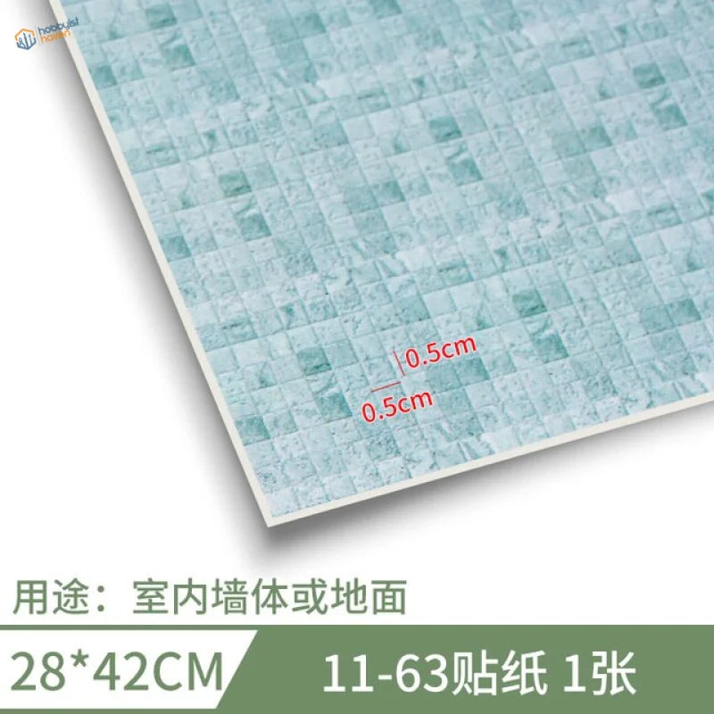 280x420mm adhesive floor light blue mosaic tile sheet marble pattern 28x42cm