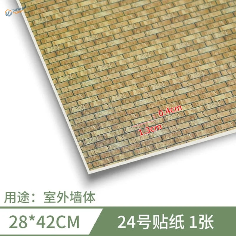 280x420mm adhesive floor replica beige brick decal with 1.3cm 0.4cm labels