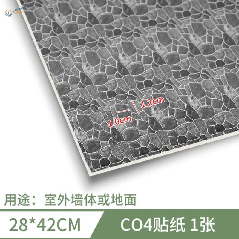 280x420mm adhesive floor gray mosaic tile stone pattern for outdoors