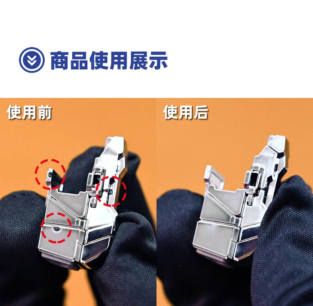 Silver metallic electroplating marker pens clip with angular design