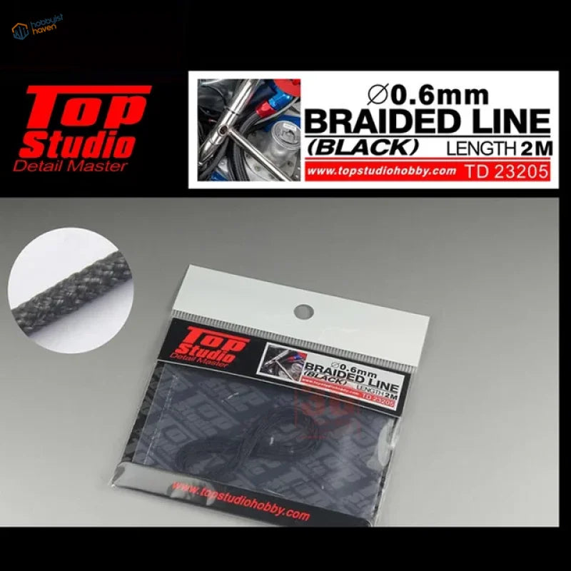 2m black braided line 0.6mm for scale modeling tools in Top Studio bag