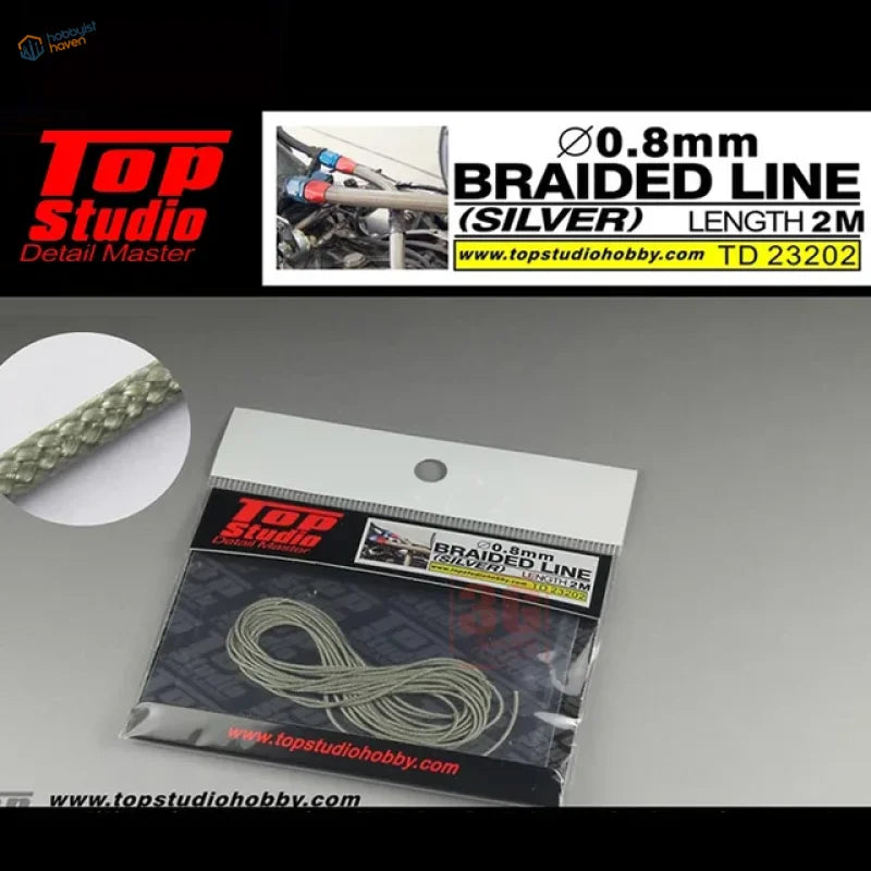 2m silver braided line 0.8mm for scale modeling by Detail Master