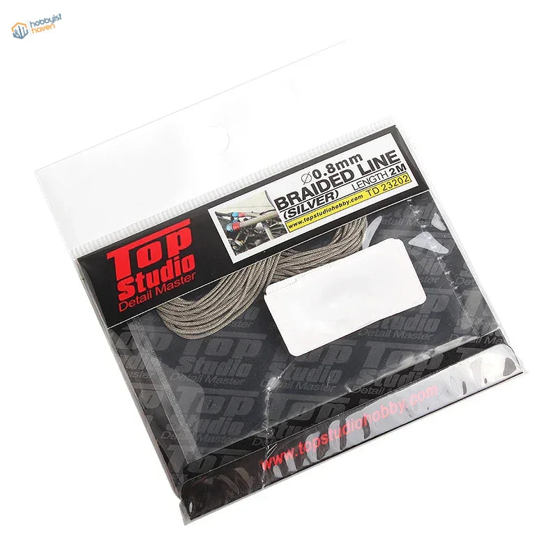 2m silver braided line 0.8mm for scale modeling tools by Top Studio Detail Master
