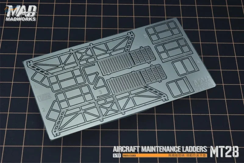 1/72 scale Madworks silver aircraft maintenance ladders MT28 cut-outs