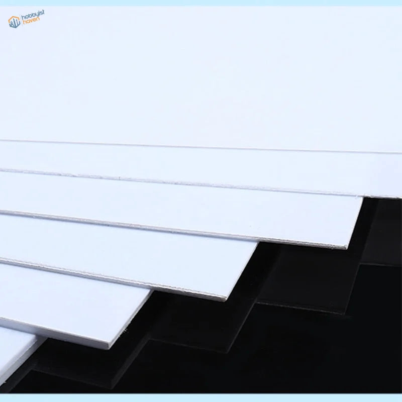 White matte styrene sheets 100x200mm for scale models