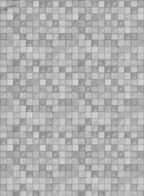 Gray concrete tile mosaic on 2pcs floor simulating stickers