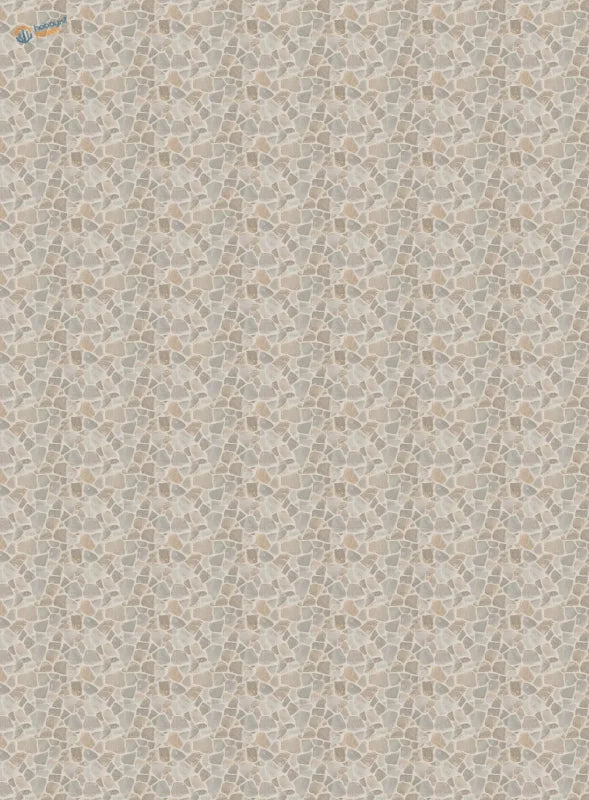Beige and gray mosaic floor simulating stickers tile pattern wallpaper