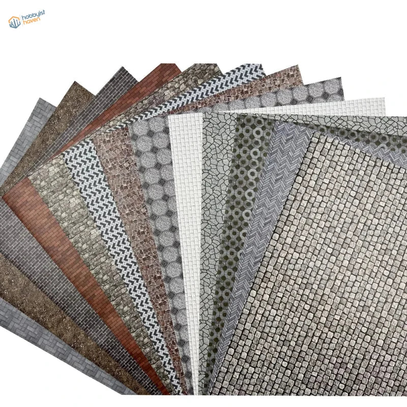2pcs floor wall sticker sheets with brickwork, herringbone, mosaic patterns