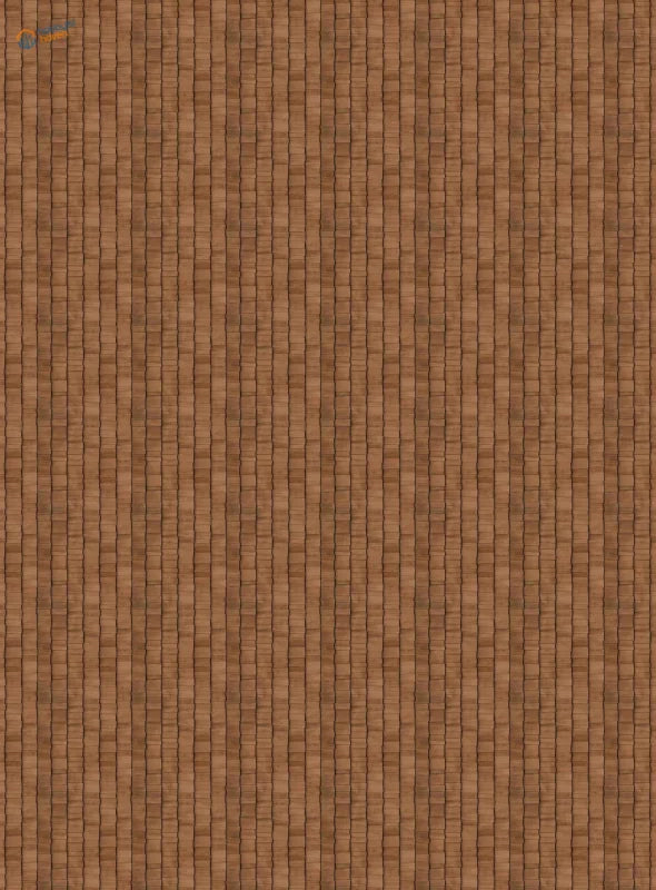 Brown woven textured mat for 2pcs house roof simulating stickers