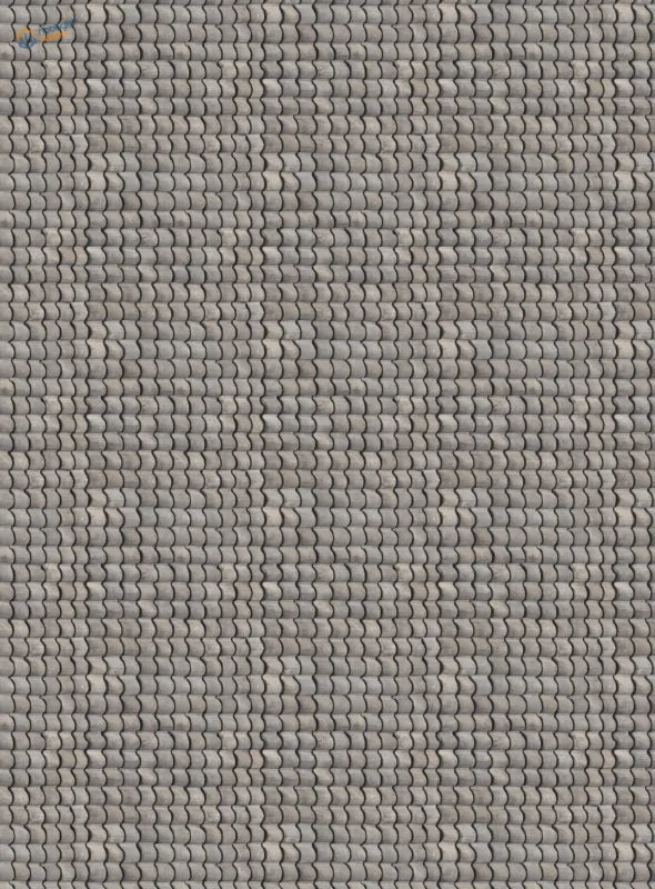 Gray woven textured fabric in 2pcs house roof simulating stickers