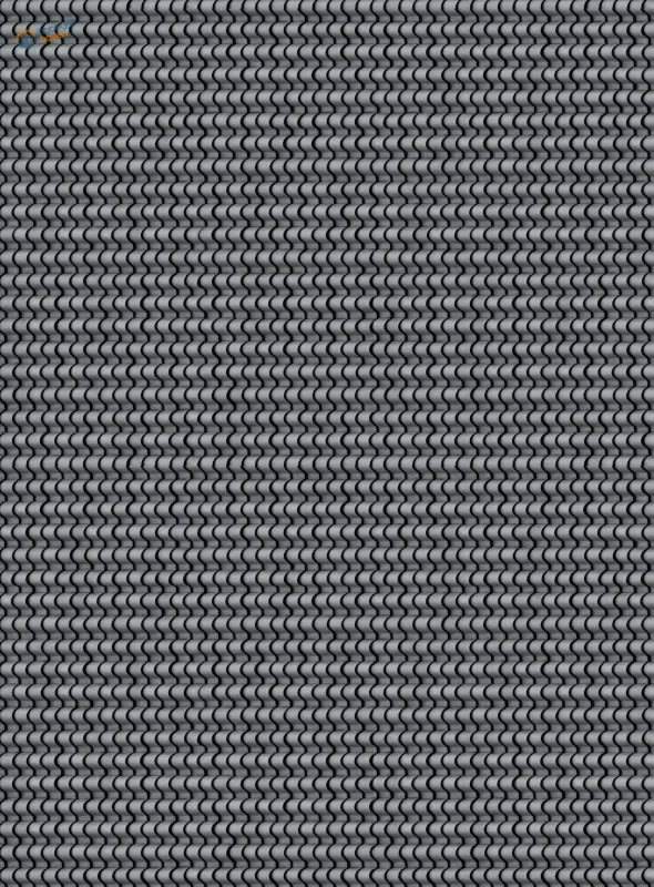 Dark gray metallic chain roof simulating stickers with scale pattern