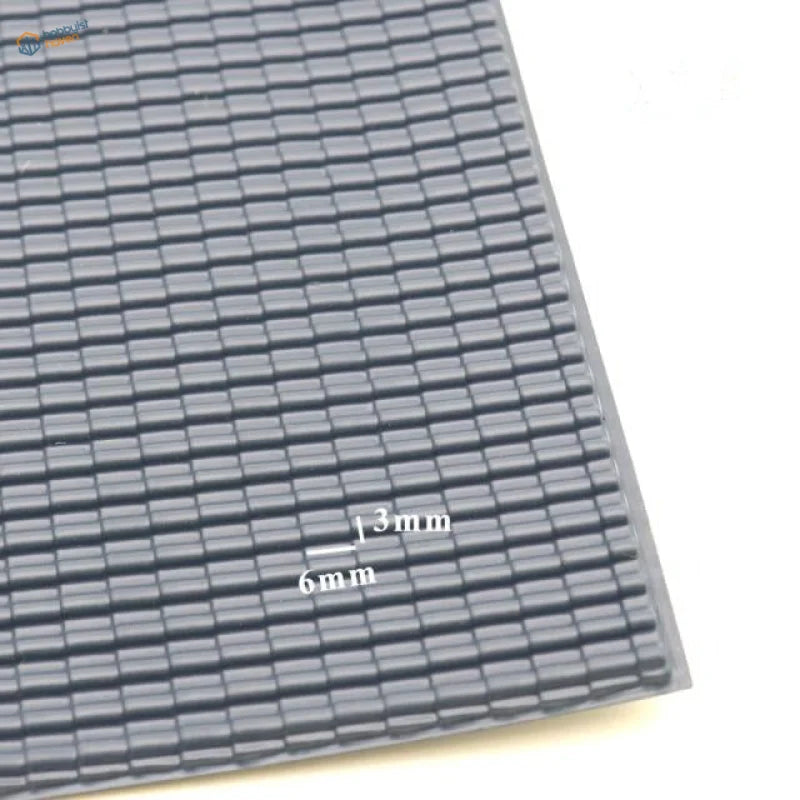Gray textured grid rubber mat on 2pcs PVC roof panels