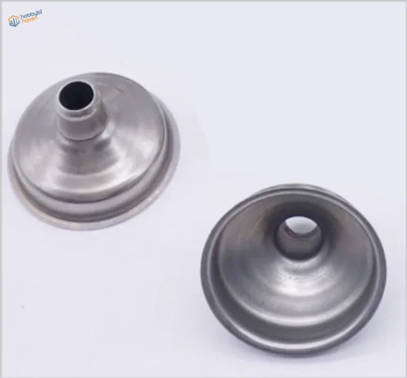 2pcs stainless steel mini funnels with smooth reflective surface