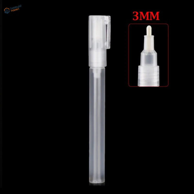 Clear 3mm fine-tip refillable pen with retractable cap for scale modeling tools