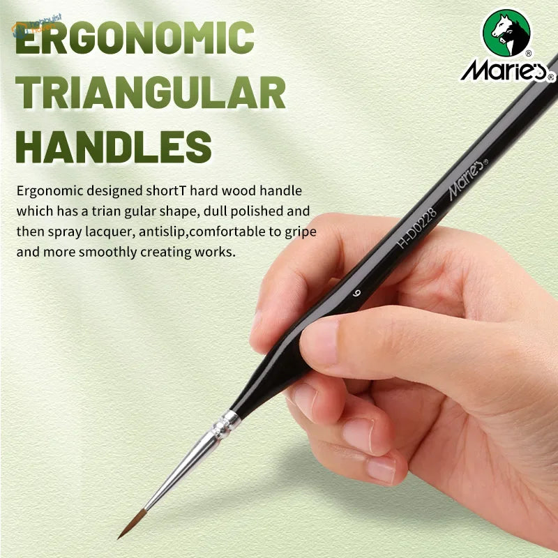 Black Marie’s extra fine 5/0 brush with ergonomic wood handle