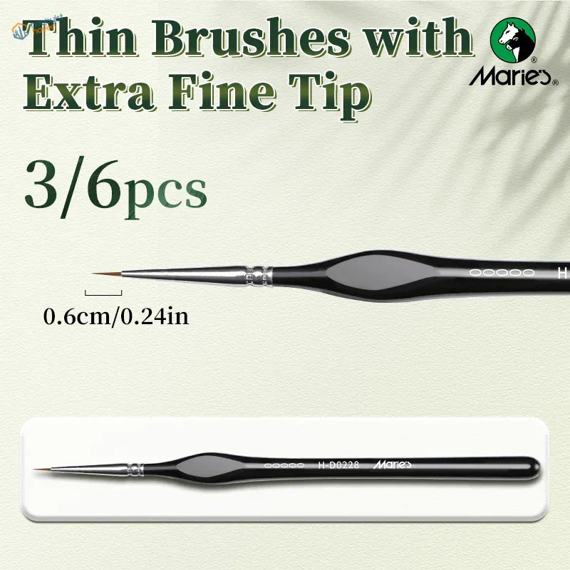 Maries black-handled extra fine 5/0 brush with fine tip