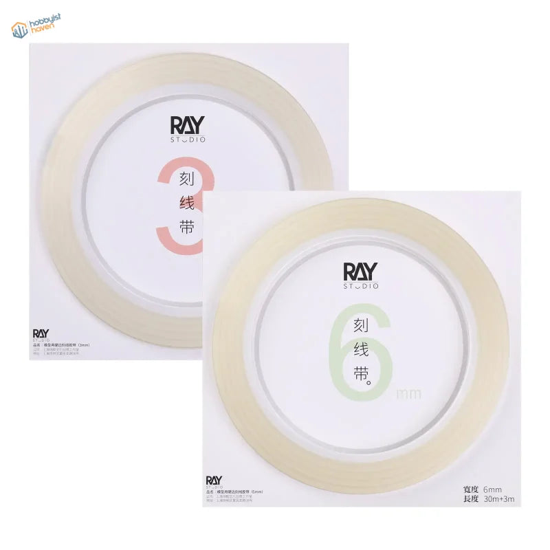 Ray Studio 3mm 6mm scribing guide tapes for scale modeling curved surfaces