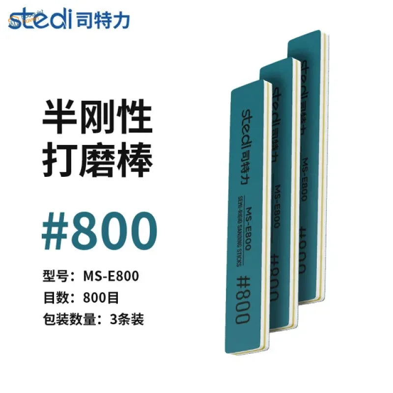 Teal Stedi semi-rigid sanding sticks MS-E800 800 grit, 3/6pcs pack