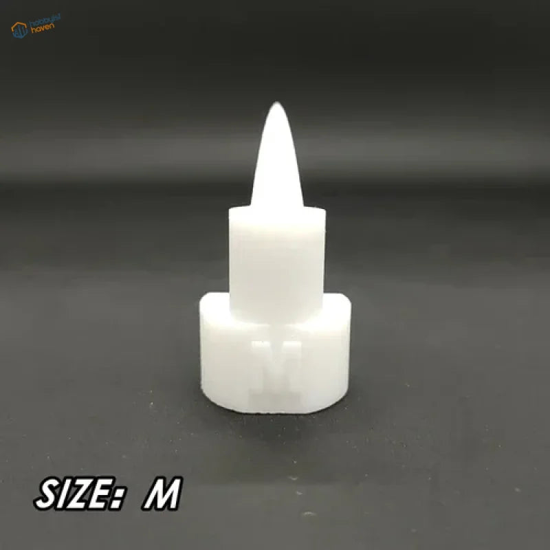 White plastic airbrush accessory cap with pointed top, 3 sizes splashes for scale modeling