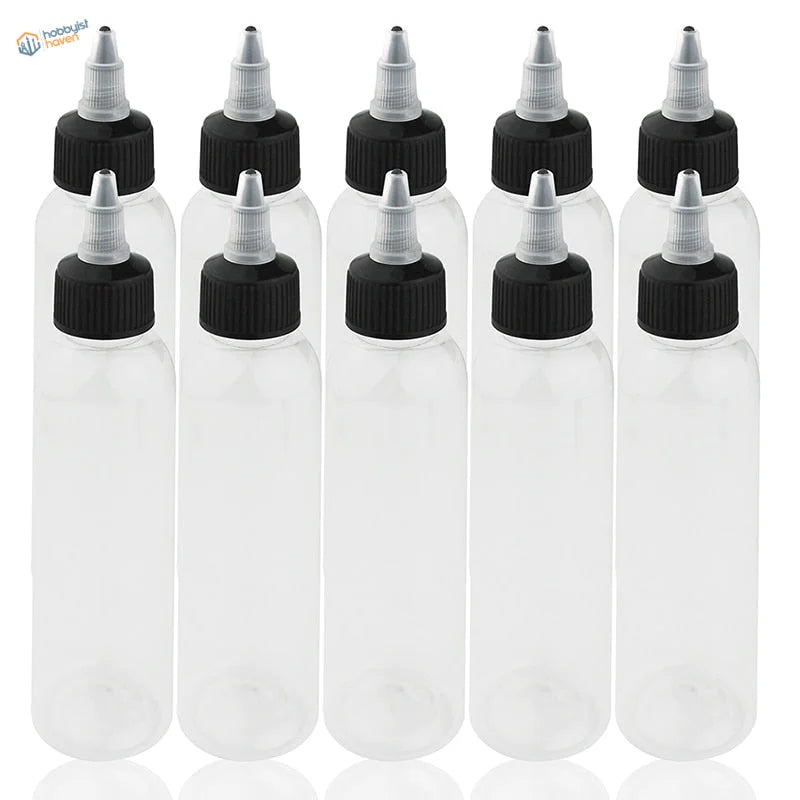 Clear 30/60/120ml tattoo ink bottles with steel mixing ball