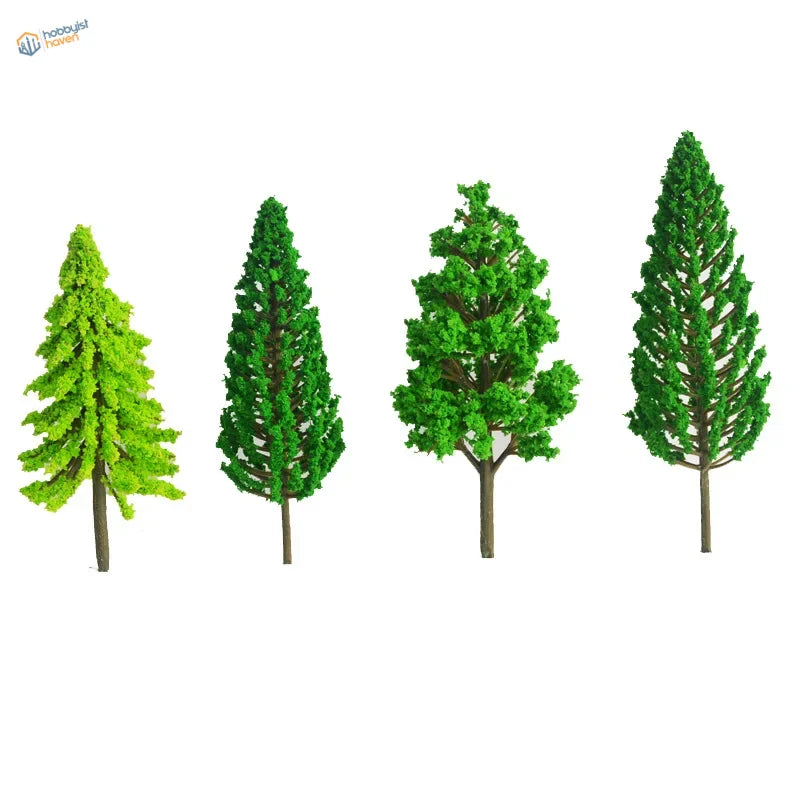 30pcs assorted model trees with green foliage for railroad scenery