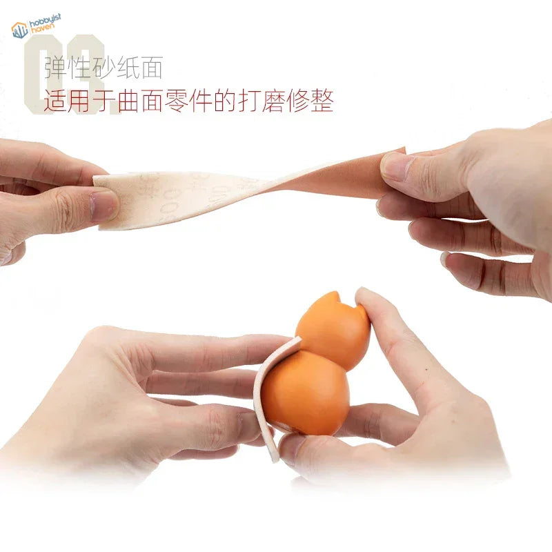 Orange 320-2000 sanding sponge for smoothing curved objects