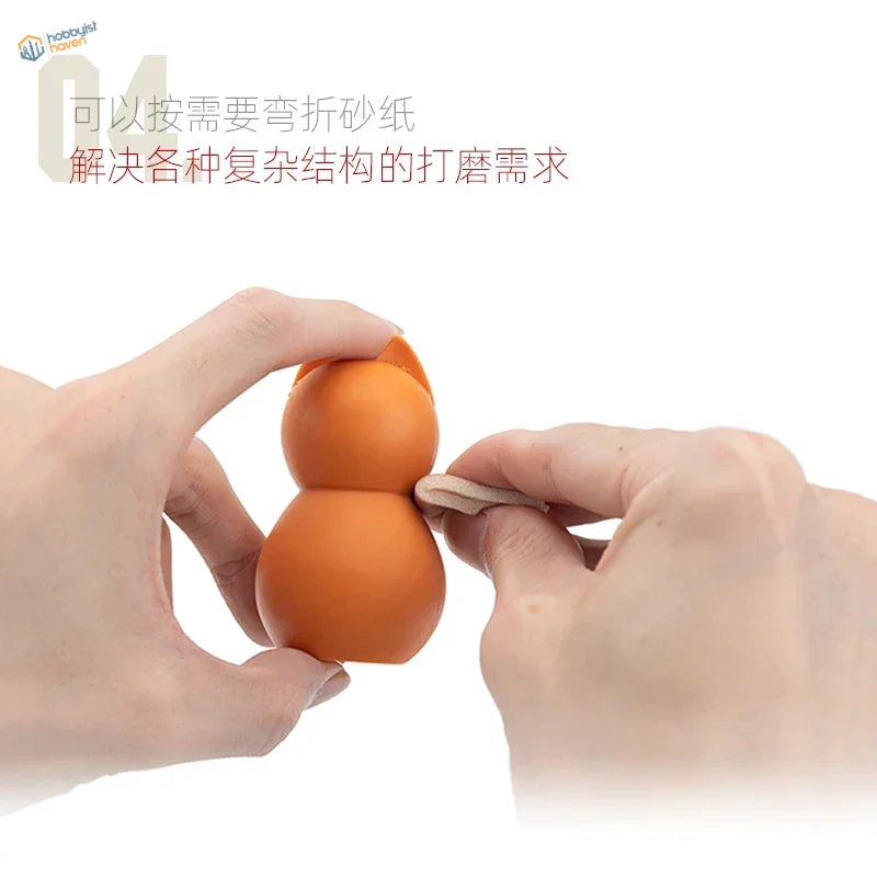 Orange cat-shaped sanding sponge 320-2000 from Hobby Mio
