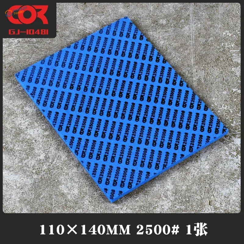 Blue 2500# formwork sheet with black text pattern for #320~5000 sanding sponges