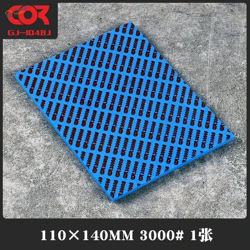 Blue #320-5000 sanding sponge with 3000# grit gj-1048j foam pattern