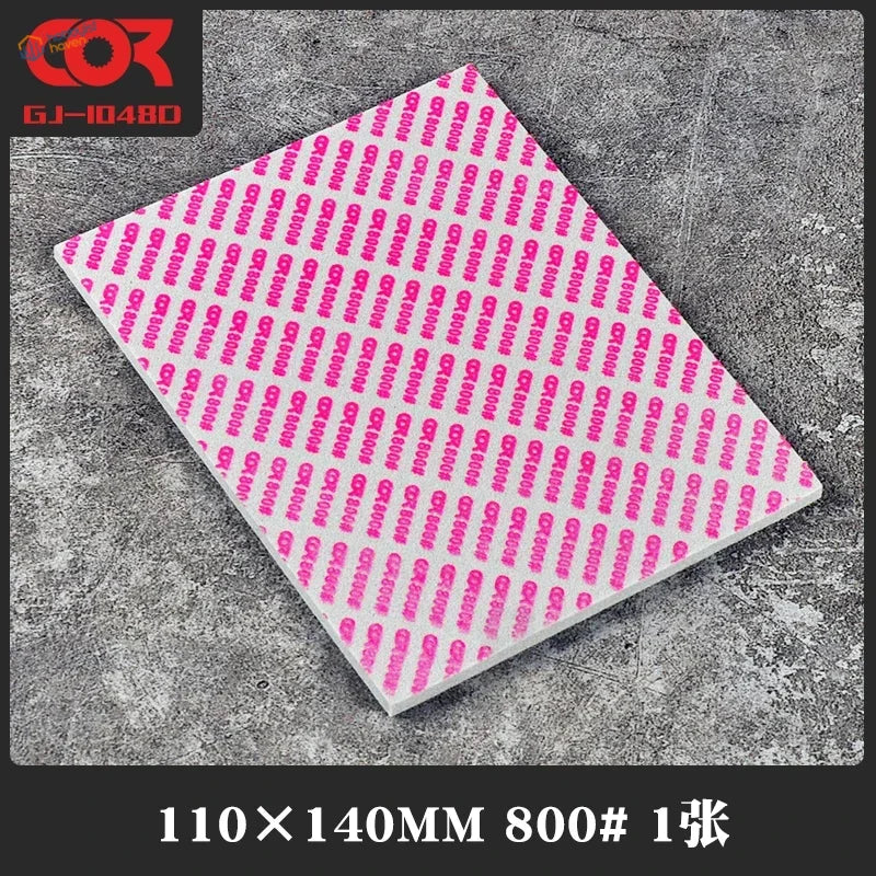 Pink white patterned sanding sponge #320~5000 with #0093ad markings