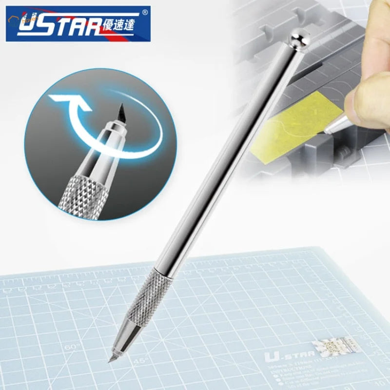 Precision hobby knife with 360° rotating blade for scale modeling, mask cutting and Gunpla work