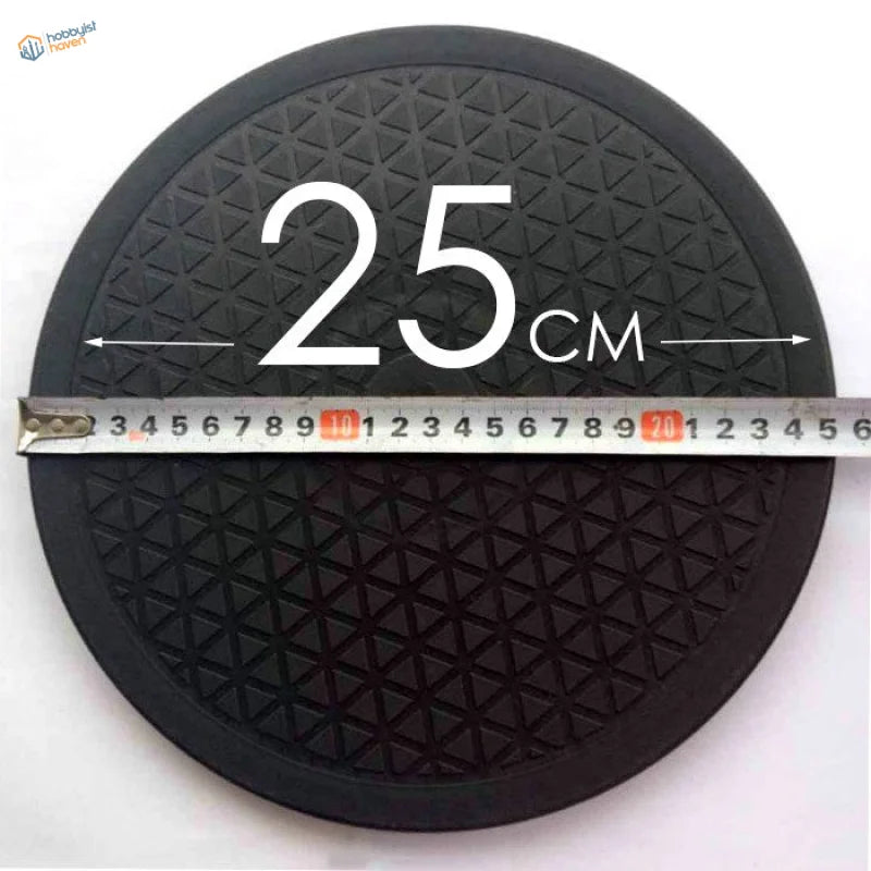 25cm black rotating plate with diamond texture for scale modeling