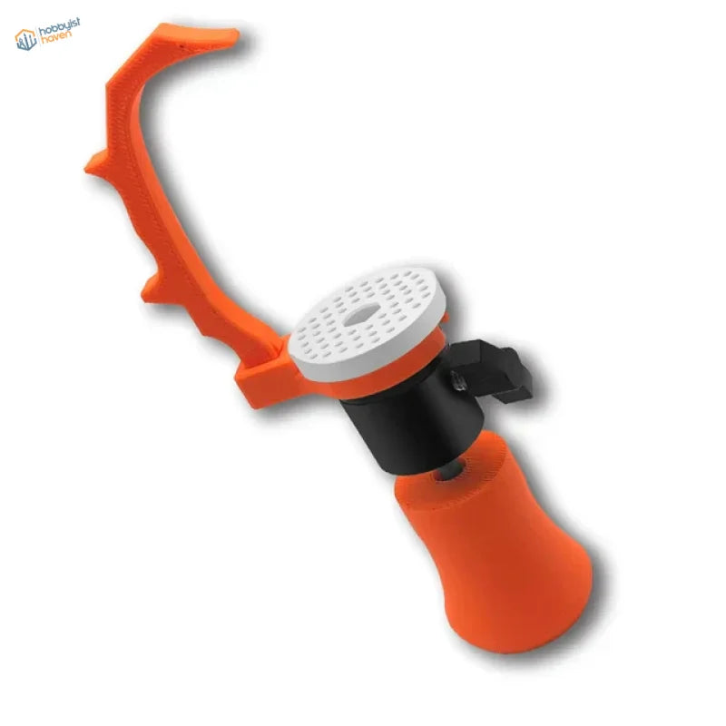 Orange plastic 360° rotating handle for figure painting with white head