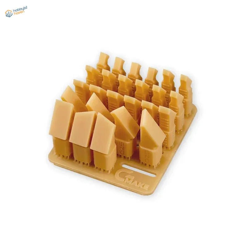 3D-printed bevel sanding heads with beige c-make tool holder slots
