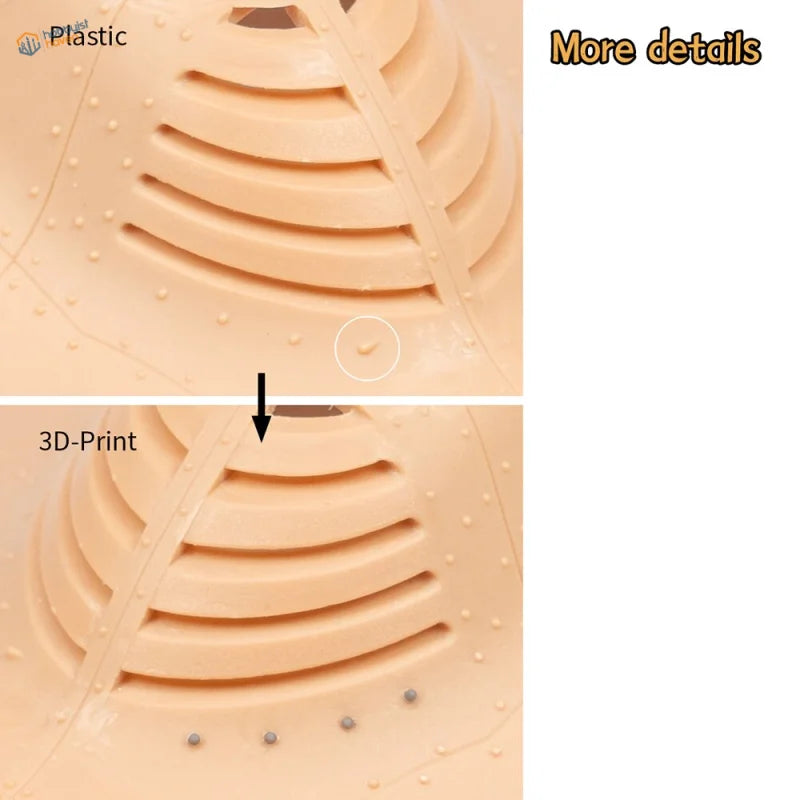 Beige 3D-printed rivets with slits and dots for scale models and Gunpla