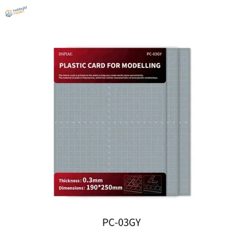 Gray graduated plastic board PC-03GY with grid pattern