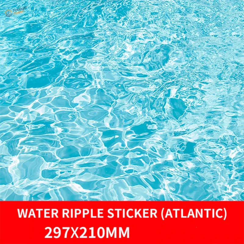 3pcs water ripple effect stickers with glossy clear blue water ripples