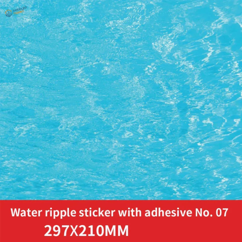 3pcs water ripple effect stickers with blue water ripple adhesive back