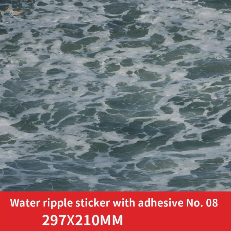 3pcs water ripple effect stickers with adhesive white foam waves