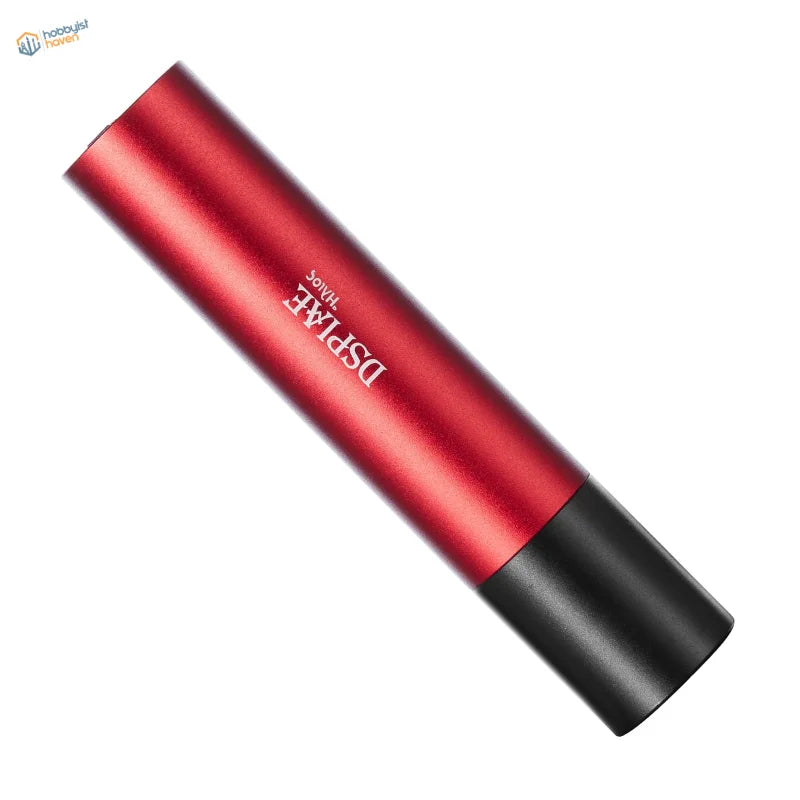 Red 3W ultraviolet light torch with dsp1ae branding on cylindrical body