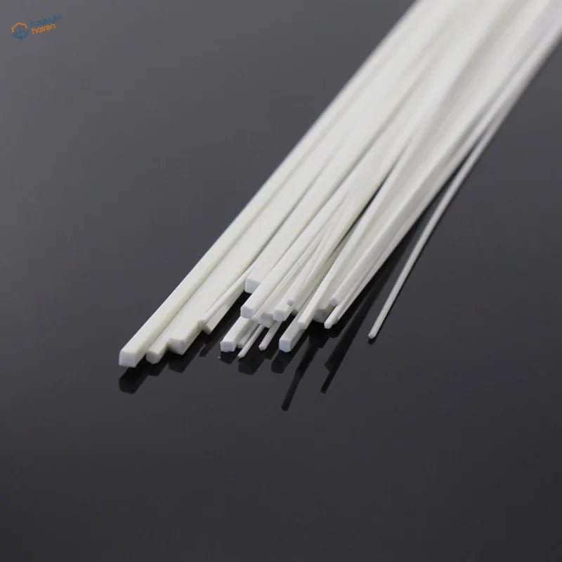 40pcs styrene square rods, white plastic straws with square cross-sections for scratch builds