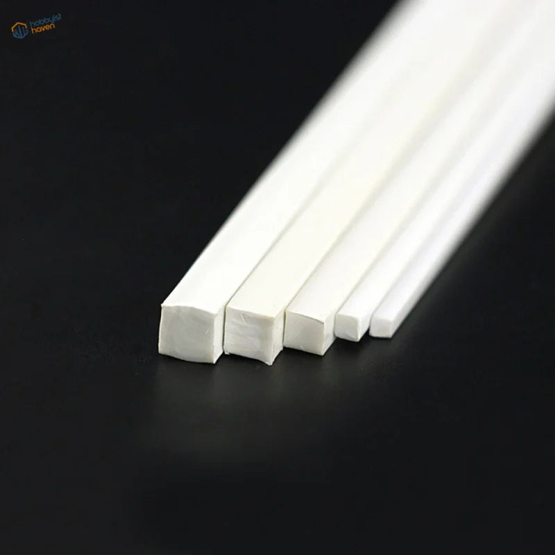 40pcs styrene square rods, white silicone profile varying lengths for scratch builds