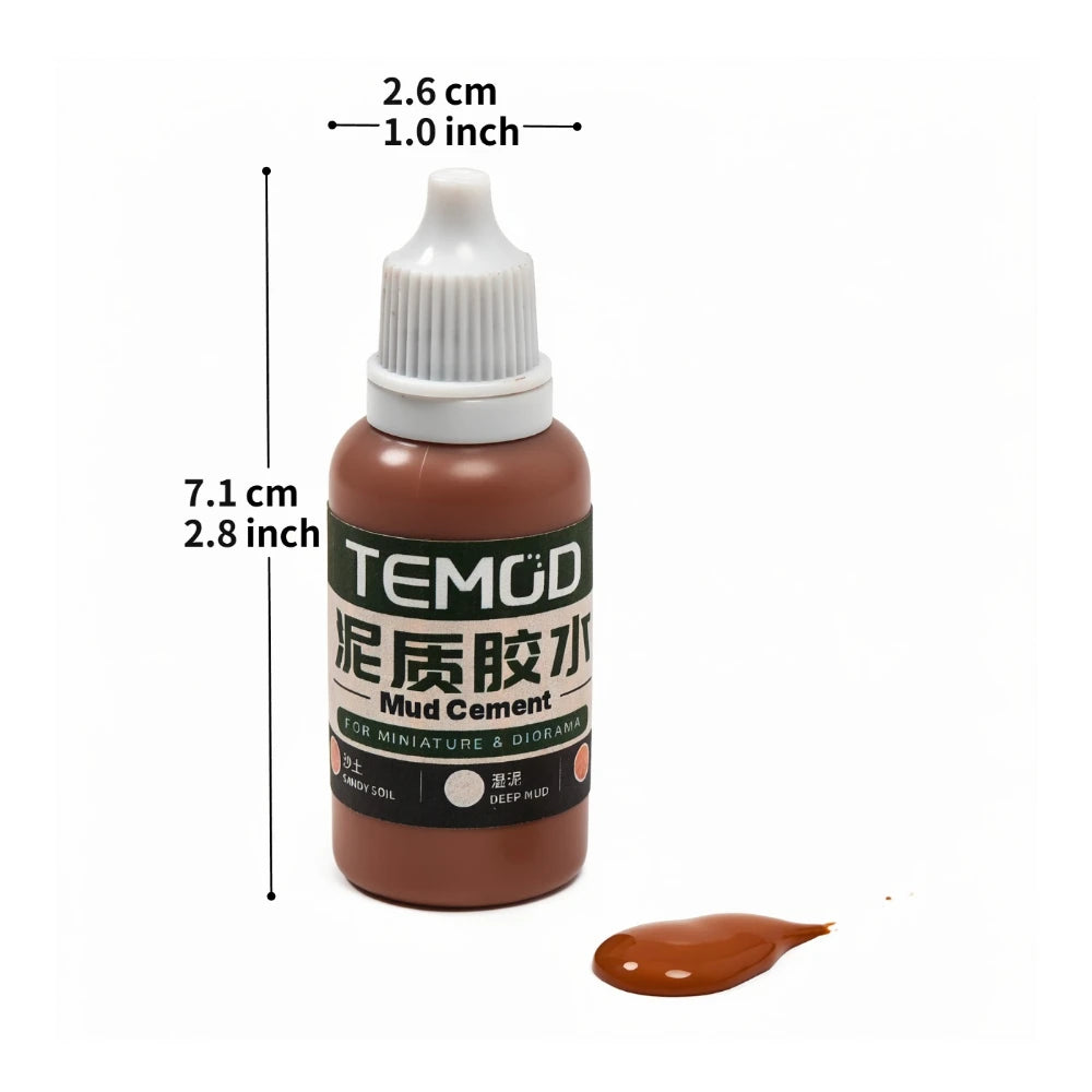 TEMOD mud cement bottle, 7.1 cm tall