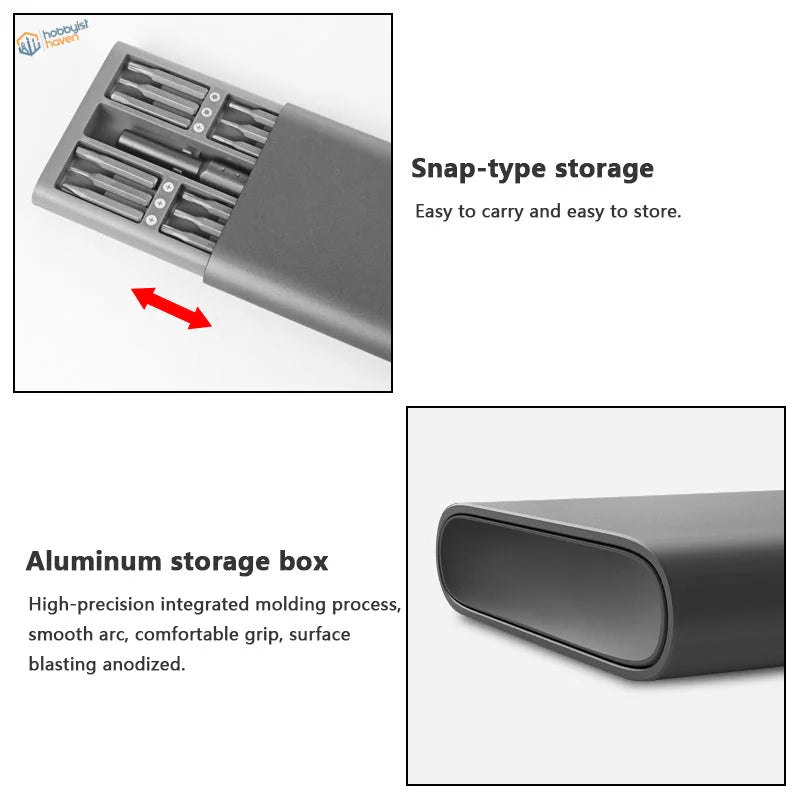 Slim magnetic storage case for the 48-in-1 screwdriver bits