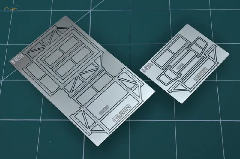 Silver 1/64 tire rack shelves model kit sheets with detailed outlines