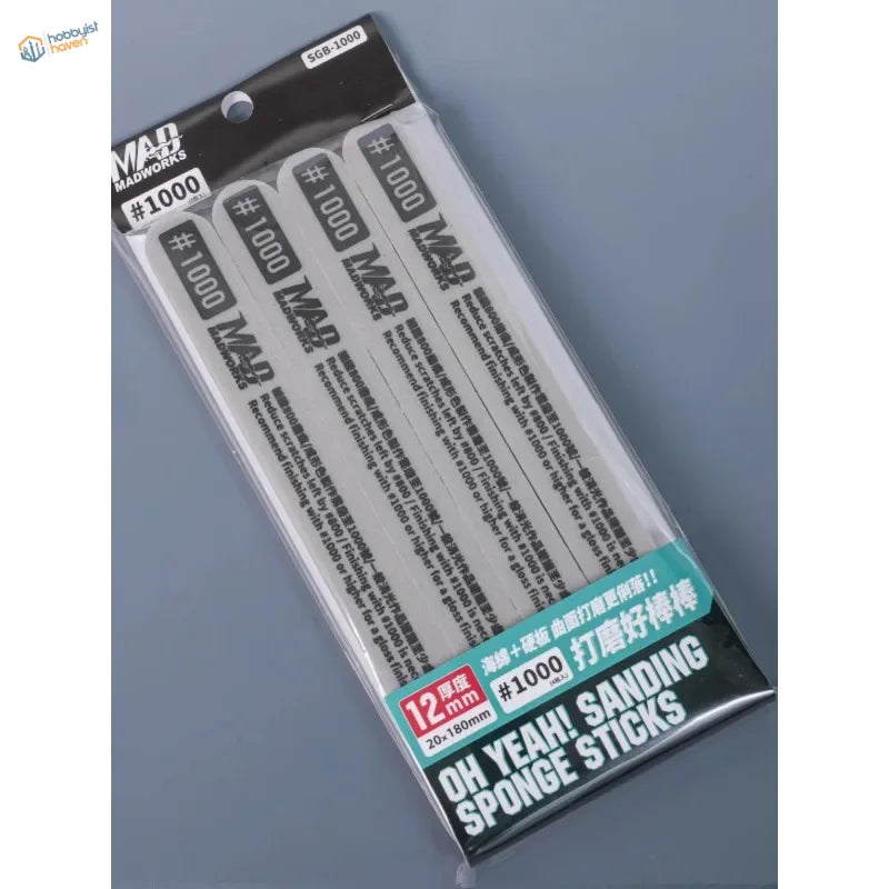 4pcs Mad Works #1000 grit white sanding sticks 20-180mm length