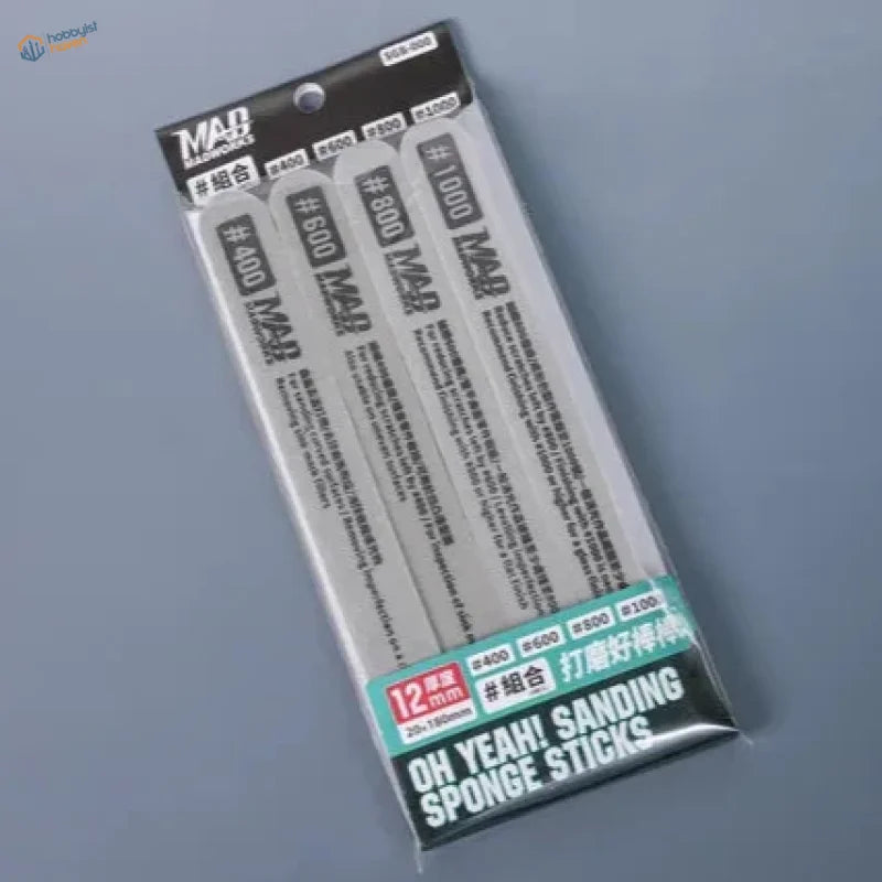 4pcs sanding sticks in clear package with white black labels green branding
