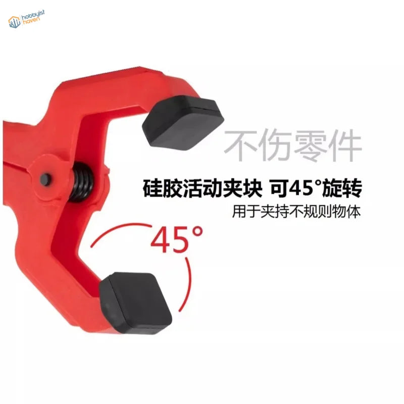 4pcs seamless clamps with red silicone and black rubber tips for 0-25mm parts